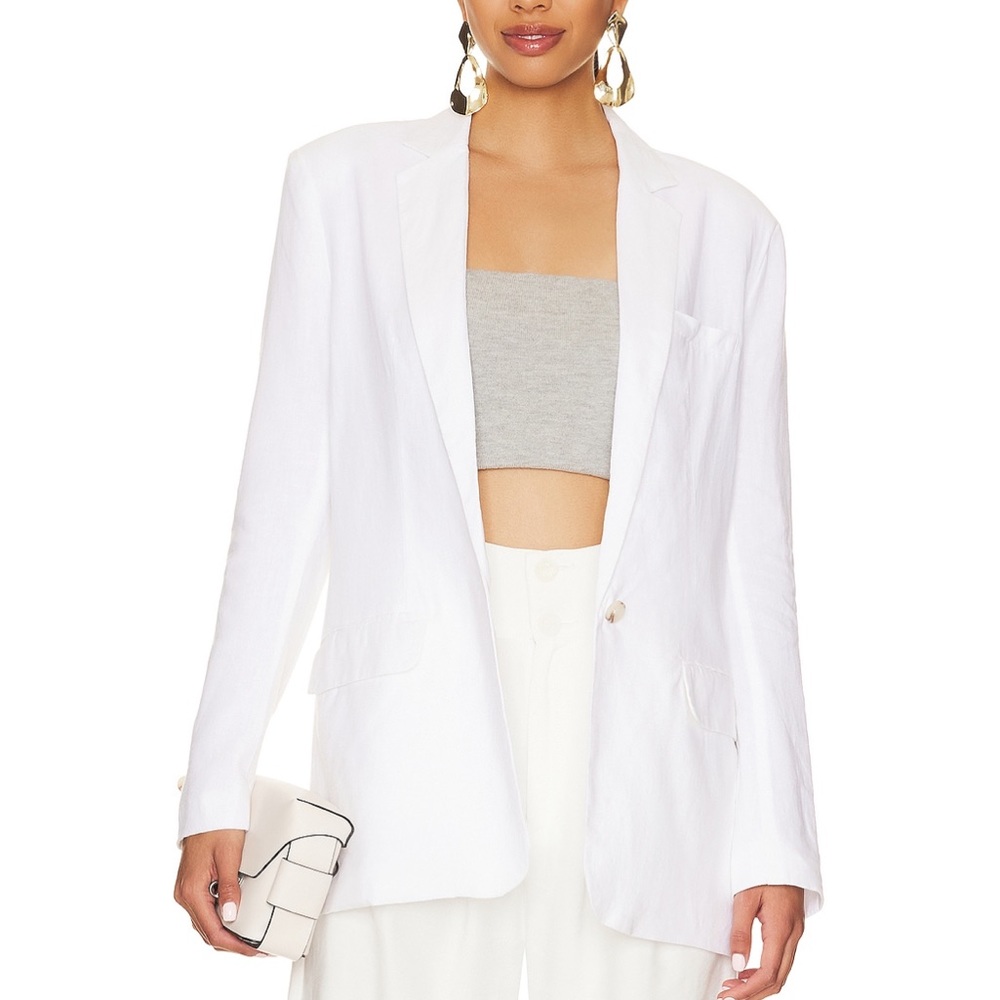 Linen on the edge Blazer in Optic White (worn once!)